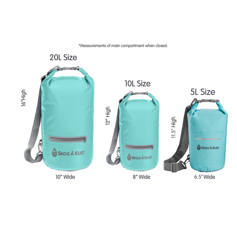 Skog Ã… Kust DrySak - Roll Top Waterproof Bag for Travel & Outdoors - 20L Mint - Image 4